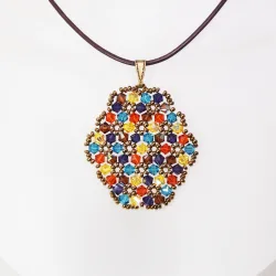 Pendant 45cm - Xochitl Oval-Chocolate Leather - Pendant 45cm - Laiton bronze